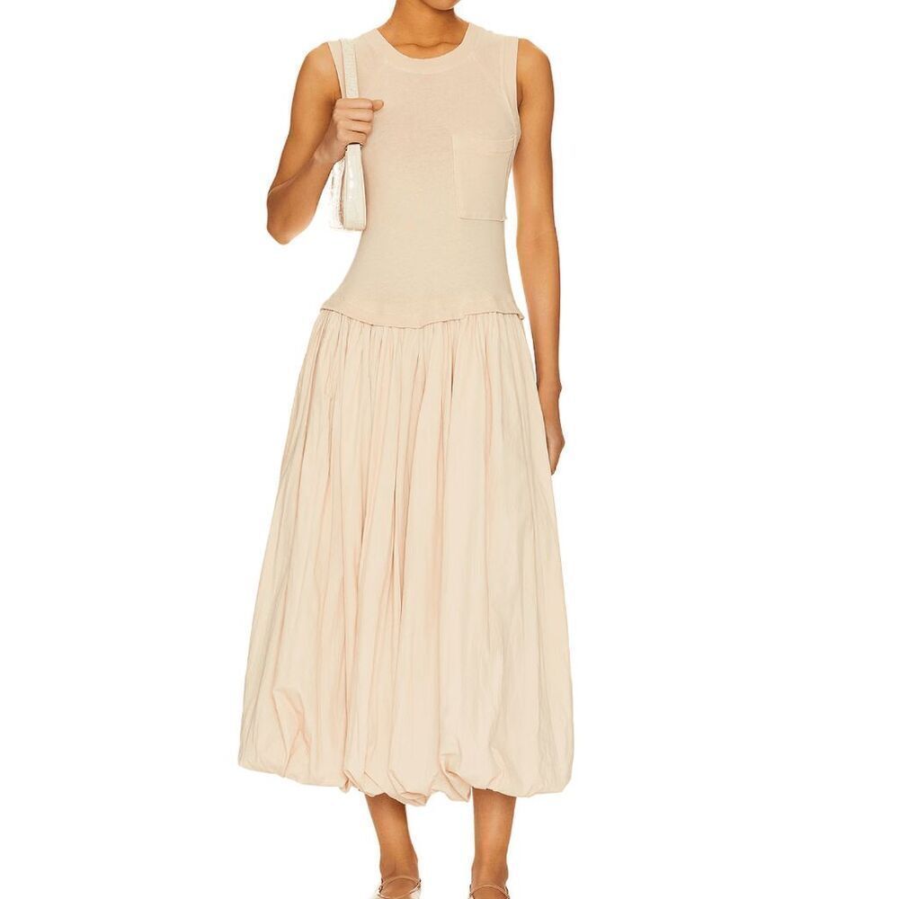 NWOT Free People Calla Lilly Sandstone Bubble Hem Maxi Dress Women's XS